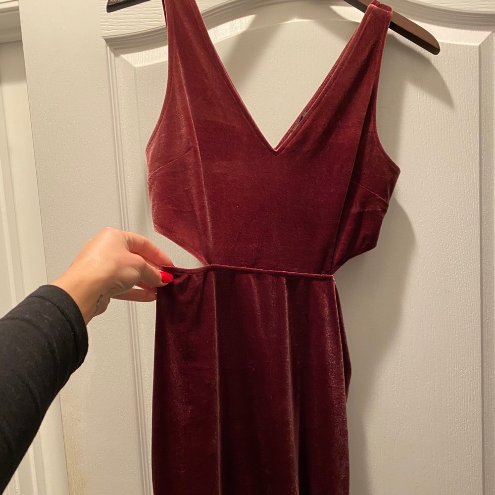 Express velvet cut-out dress